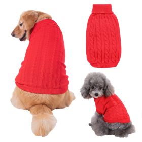 Dog Sweater Warm Pet Sweater Dog Sweaters for Small Dogs Medium Dogs Large Dogs Cute Knitted Classic Clothes Coat for Dog Puppy (Color: Red, size: large)