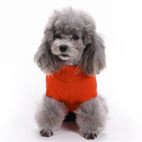 Dog Sweater Warm Pet Sweater Dog Sweaters for Small Dogs Medium Dogs Large Dogs Cute Knitted Classic Clothes Coat for Dog Puppy (Color: Orange, size: medium)