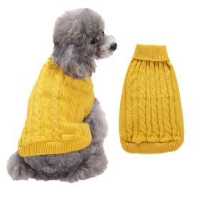 Dog Sweater Warm Pet Sweater Dog Sweaters for Small Dogs Medium Dogs Large Dogs Cute Knitted Classic Clothes Coat for Dog Puppy (Color: Yellow, size: large)