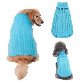 Dog Sweater Warm Pet Sweater Dog Sweaters for Small Dogs Medium Dogs Large Dogs Cute Knitted Classic Clothes Coat for Dog Puppy (Color: Blue, size: small)