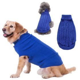 Dog Sweater Warm Pet Sweater Dog Sweaters for Small Dogs Medium Dogs Large Dogs Cute Knitted Classic Clothes Coat for Dog Puppy (Color: ROYAL BLUE, size: large)