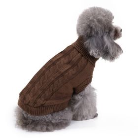 Dog Sweater Warm Pet Sweater Dog Sweaters for Small Dogs Medium Dogs Large Dogs Cute Knitted Classic Clothes Coat for Dog Puppy (Color: Brown, size: XX-Large)