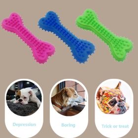 Dog Cat TPR Foam Eco-friendly TPR Chewing Toy Milky Scented Flat Bones Molar Teether Pet Supplies Spiny Soft Bite Resistant Toy (Color: Pink, size: S)