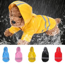 S-XL Pets Dog Raincoat Reflective Strip Dog RainCoat Waterproof Jackets Outdoor Breathable Clothes For Puppies (Color: Black, size: Xl)