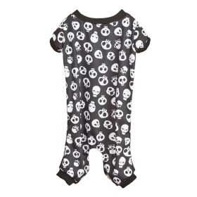 Pet Dog Halloween Cosplay Skeleton Pattern Four-Legged Costume (Type: Black and whiteM)