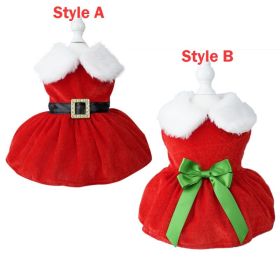 Christmas Dog Dresses ForSmall Dog Clothes Christmas Cat Pet Dress Fancy Princess Puppy Dress Festival Apparel (Color: B, size: Xl)