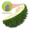 Durian Cat Brush, Dog Cat Self Groomer, Wall Corner Scratcher Massage Combs Durian Shape Molars Eat Slowly Toys Multifunctional Scratch Massager Tool